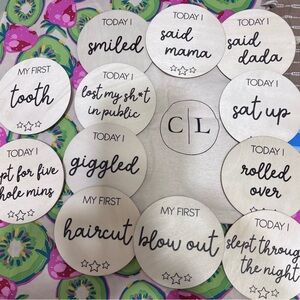 Caden Lane Funny Wooden Milestone Discs